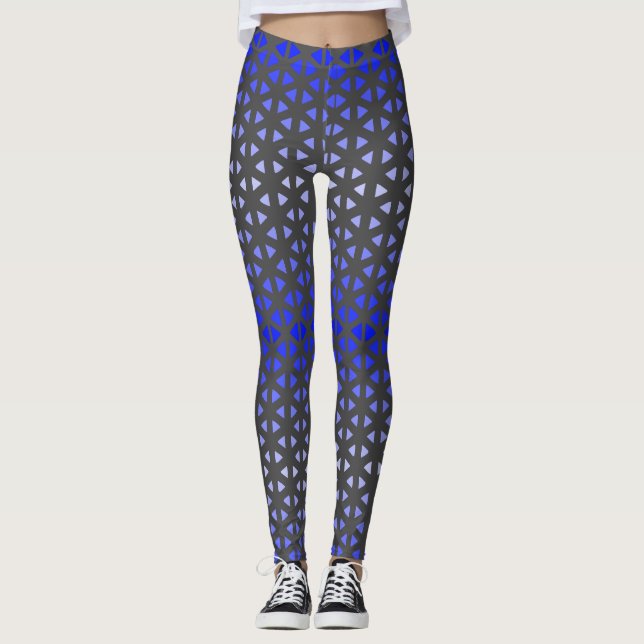 Triangle.Pattern.shade.blue.01 DGrey BG Leggings (Vorderseite)