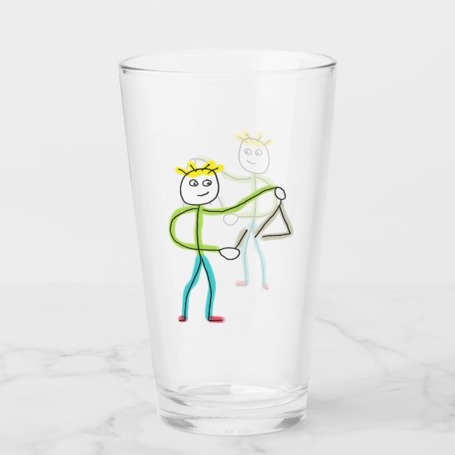 Triangle Playing Stickman Glas (Vorderseite)