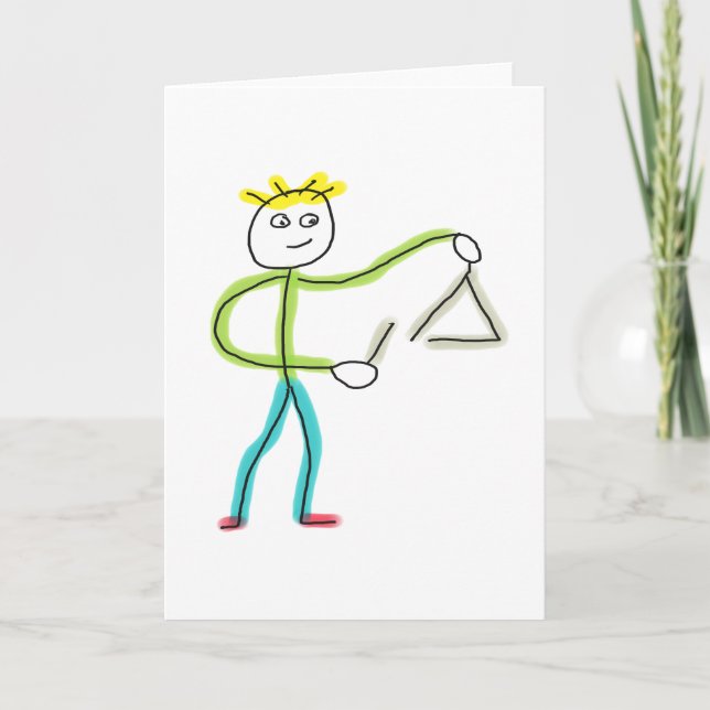 Triangle Playing Stickman Karte (Vorderseite)