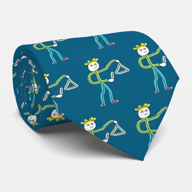 Triangle Playing Stickman Krawatte (Gerollt)