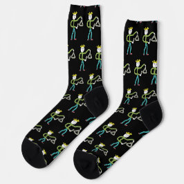 Triangle Playing Stickman Socken