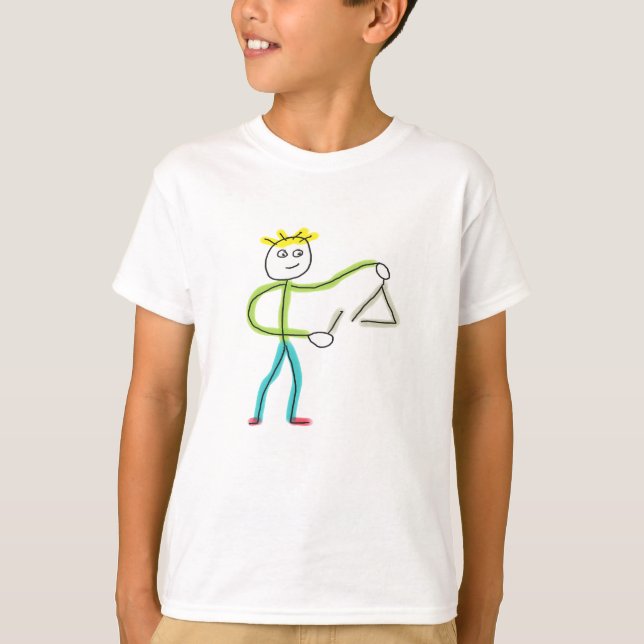 Triangle Playing Stickman T-Shirt (Vorderseite)