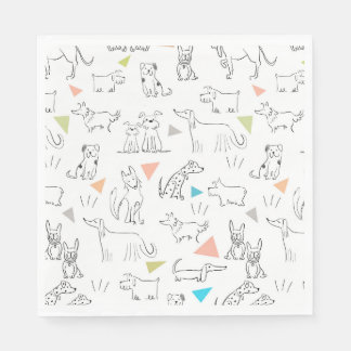 Triangle Pop Doodle Hunde Papier Napkins Serviette