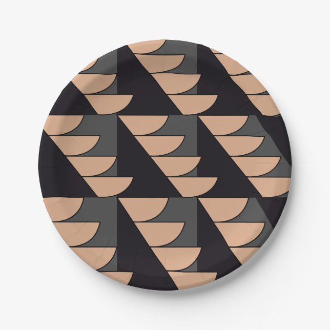 Triangle Semi Circle Geometric Party Pappteller (Vorderseite)
