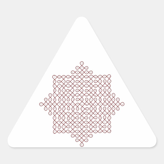 Triangle Stickers-Kolam Art-1 Dreieckiger Aufkleber (Vorderseite)