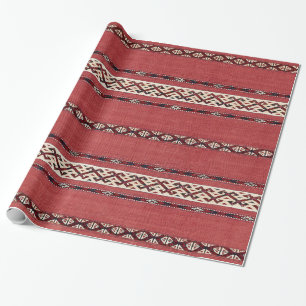 Triangle Strip Kilim II Schwarz-weiß  Geschenkpapier