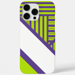 Triangle Stripes in Lime Green und Lila iPhone 16 Pro Max Hülle