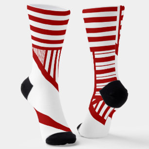 Triangle Stripes in Rot und Weiß Socken