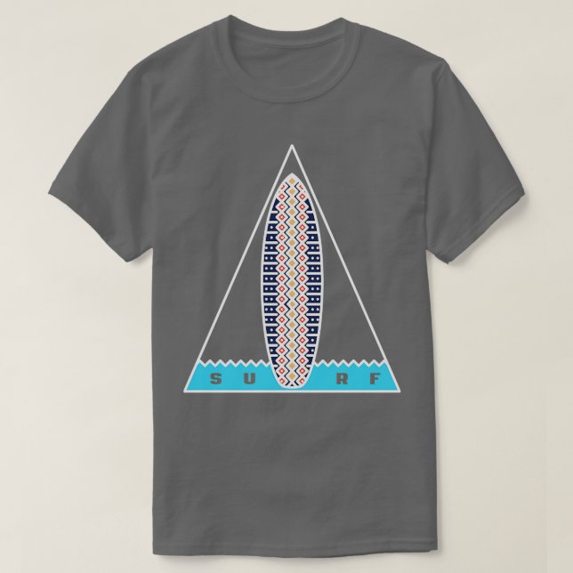 Triangle Surf Weiß Umriss TShirt (Design vorne)