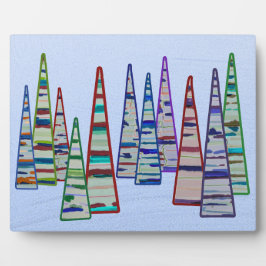 Triangle Tree Forest Tabletop Plaque with Easel Fotoplatte