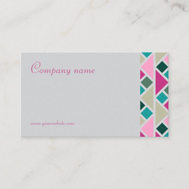 Triangle turquoise fuchsia grau QR Business Card Visitenkarte (Vorderseite)