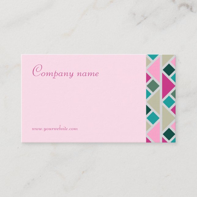 Triangle turquoise fuchsia pink QR Business Card Visitenkarte (Vorderseite)