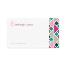 Triangle turquoise fuchsia QR Business Card