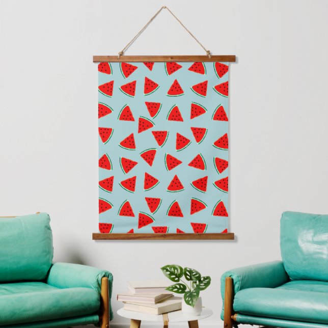Triangle Watermelon Pattern Wandteppich Mit Holzrahmen (Wohnzimmer)