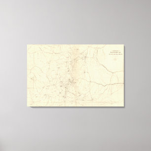 Triangulations-Karte von Colorado Leinwanddruck