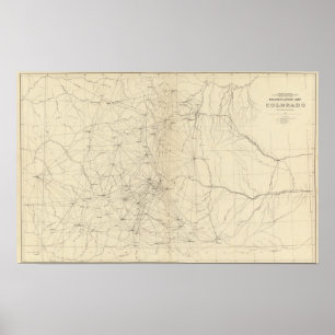 Triangulationskarte von Colorado Poster
