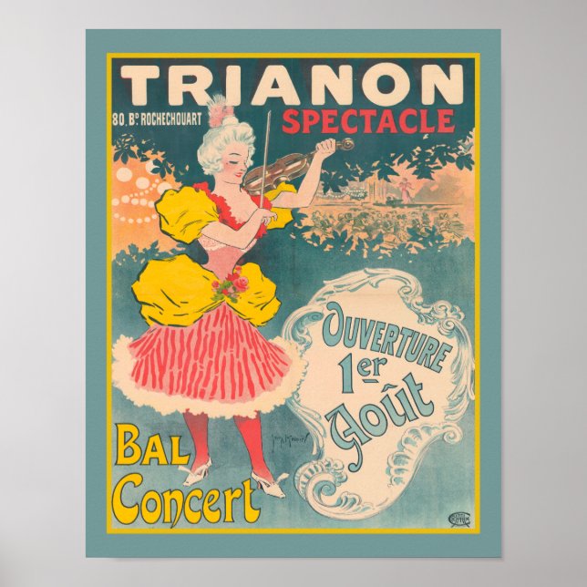 Trianon Spectacle Bal Jugendstil Poster (Vorne)