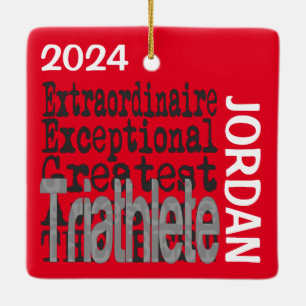Triathlete Extraordinaire CUSTOM Keramikornament