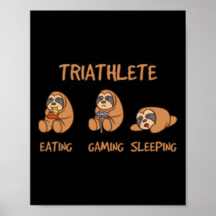 Triathlete Funny Gaming Slotspielautomat Video Gam Poster