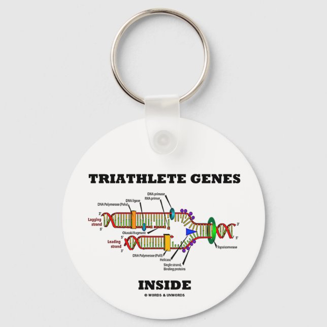 Triathlete Genes Inside (DNA-Replikation) Schlüsselanhänger (Vorderseite)