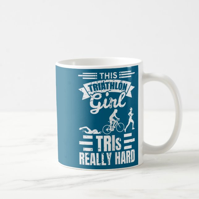 Triathlete Girls Funny Triathlon  Kaffeetasse (Rechts)