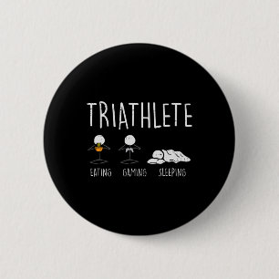 Triathlete Stickman Eat Video Game Sleep Funny Gam Button