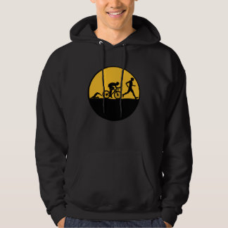 Triathlon 3 Etappen Vollmond-Schwimmen Radfahren Hoodie