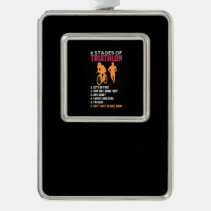 Triathlon - 6 Bühnen Triathlon Rahmen-Ornament Silber