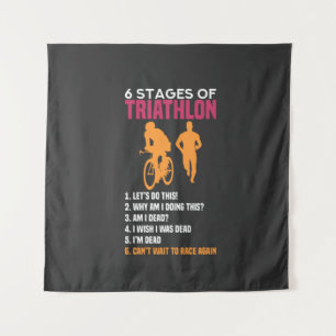 Triathlon - 6 Etappen des Triathlons Wandteppich
