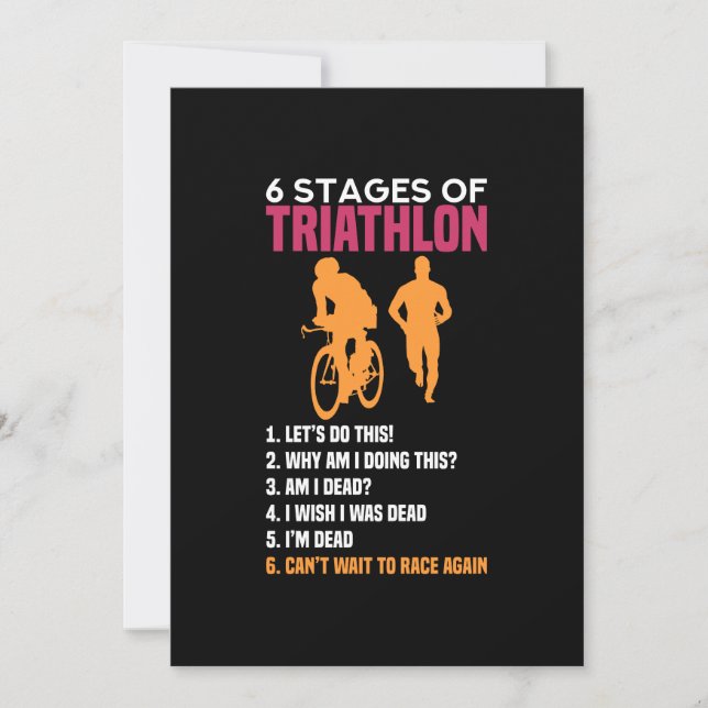 Triathlon - 6 Stages Of Triathlon Einladung (Vorderseite)