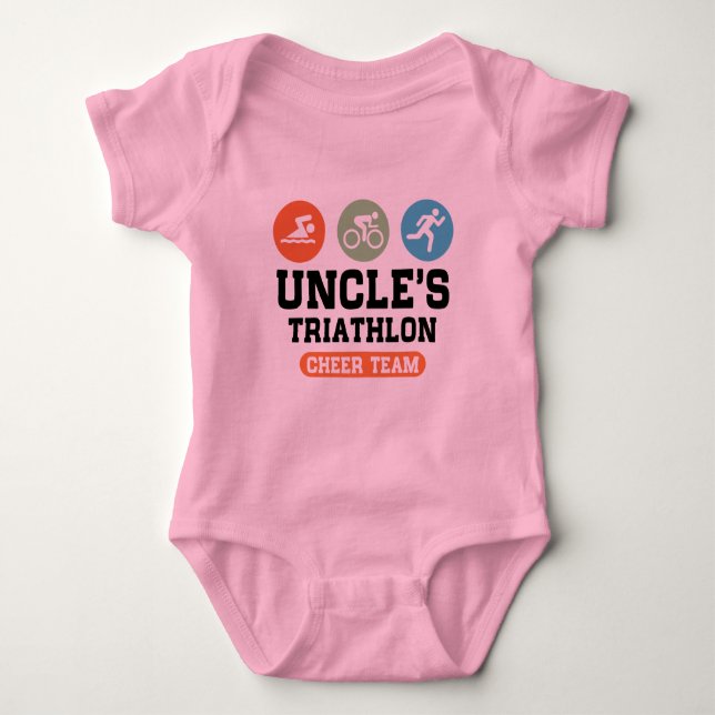 Triathlon Cheer Team Onkels Baby Strampler (Vorderseite)