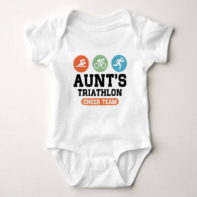 Triathlon Cheer Team Tante Baby Strampler (Vorderseite)