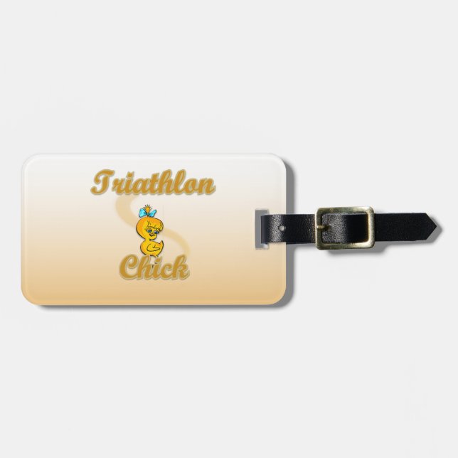 Triathlon Chick Gepäckanhänger (Vorderseite horizontal)