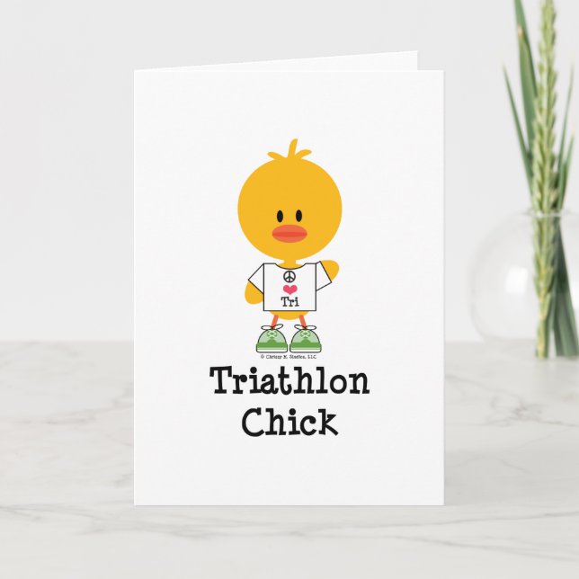 Triathlon Chick Grußkarte Karte (Vorderseite)