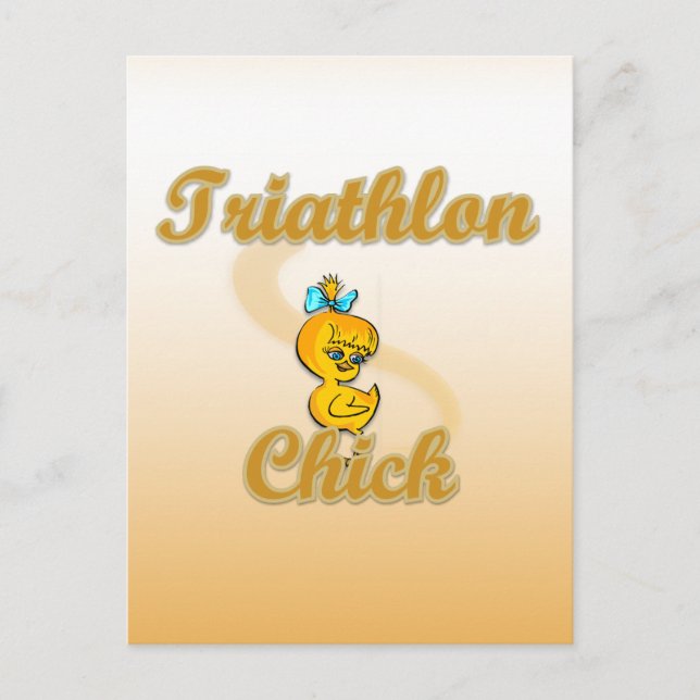Triathlon Chick Postkarte (Vorderseite)