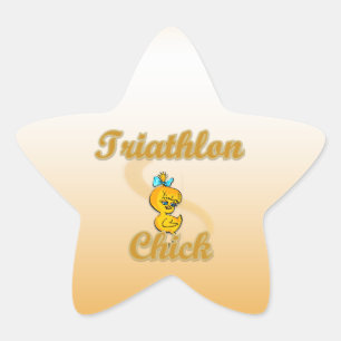 Triathlon Chick Stern-Aufkleber