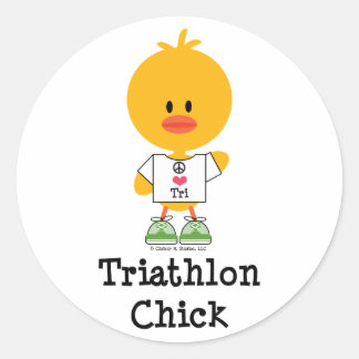 Triathlon Chick Stickers