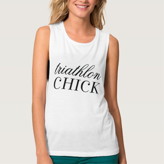 Triathlon Chick Tank Black (Vorderseite)