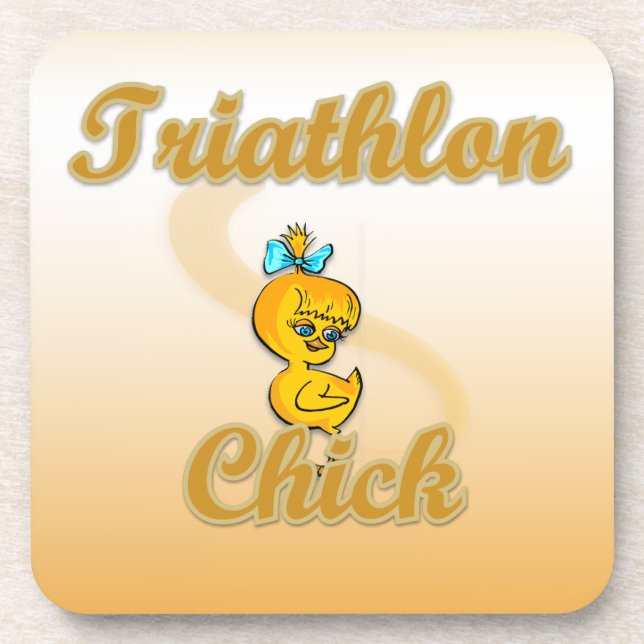 Triathlon Chick Untersetzer (Vorderseite)