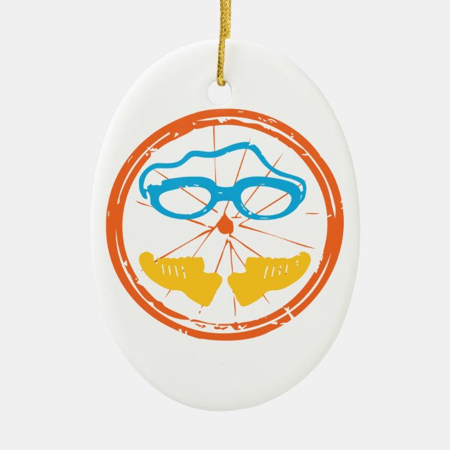 Triathlon Cool Design Keramik Ornament (Vorne)