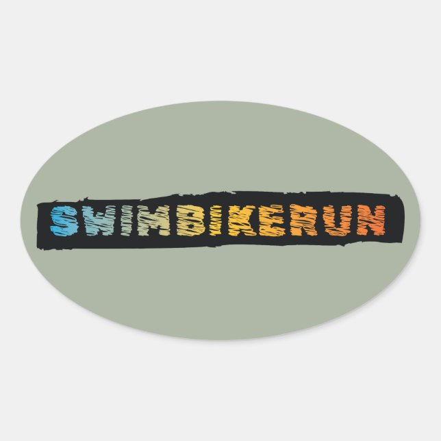 Triathlon Cool Design Ovaler Aufkleber (Vorderseite)