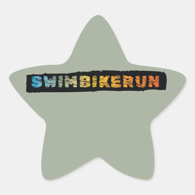 Triathlon Cool Design Stern-Aufkleber (Vorderseite)