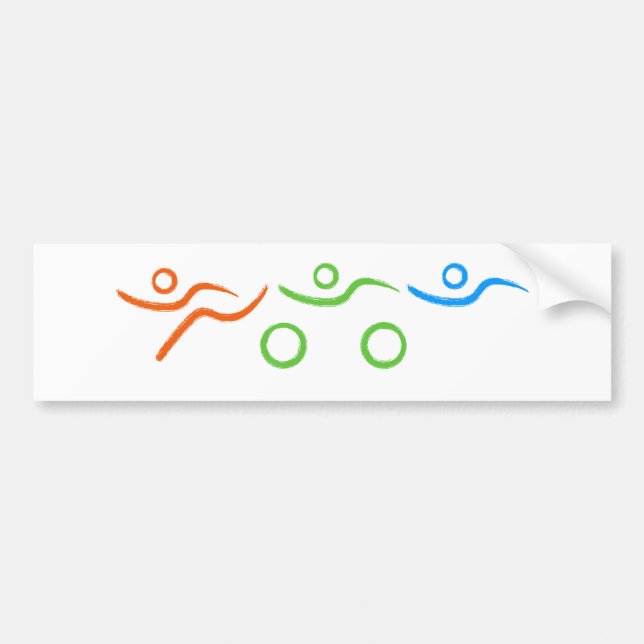 Triathlon cool und einzigartig Design Autoaufkleber (Vorne)