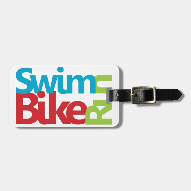 Triathlon cool und einzigartig Design Gepäckanhänger (Vorderseite horizontal)
