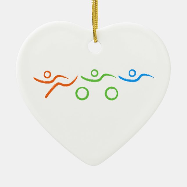 Triathlon cool und einzigartig Design Keramik Ornament (Vorne)