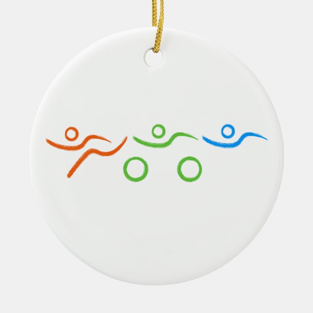 Triathlon cool und einzigartig Design Keramik Ornament (Vorne)