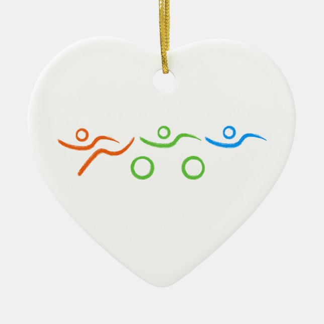 Triathlon cool und einzigartig Design Keramik Ornament (Vorne)