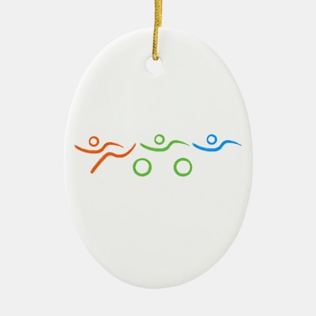 Triathlon cool und einzigartig Design Keramikornament (Vorne)