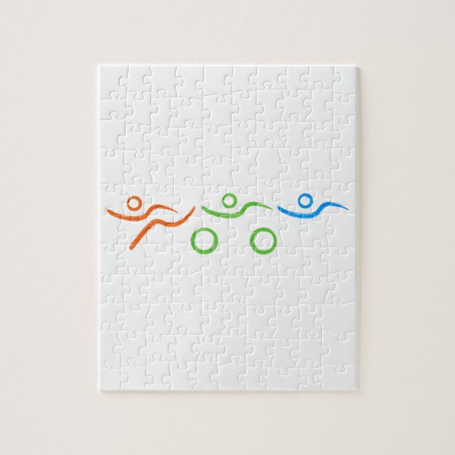 Triathlon cool und einzigartig Design Puzzle (Vertikal)