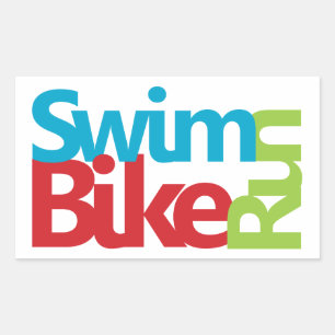 Triathlon cool und einzigartig Design Rechteckiger Aufkleber